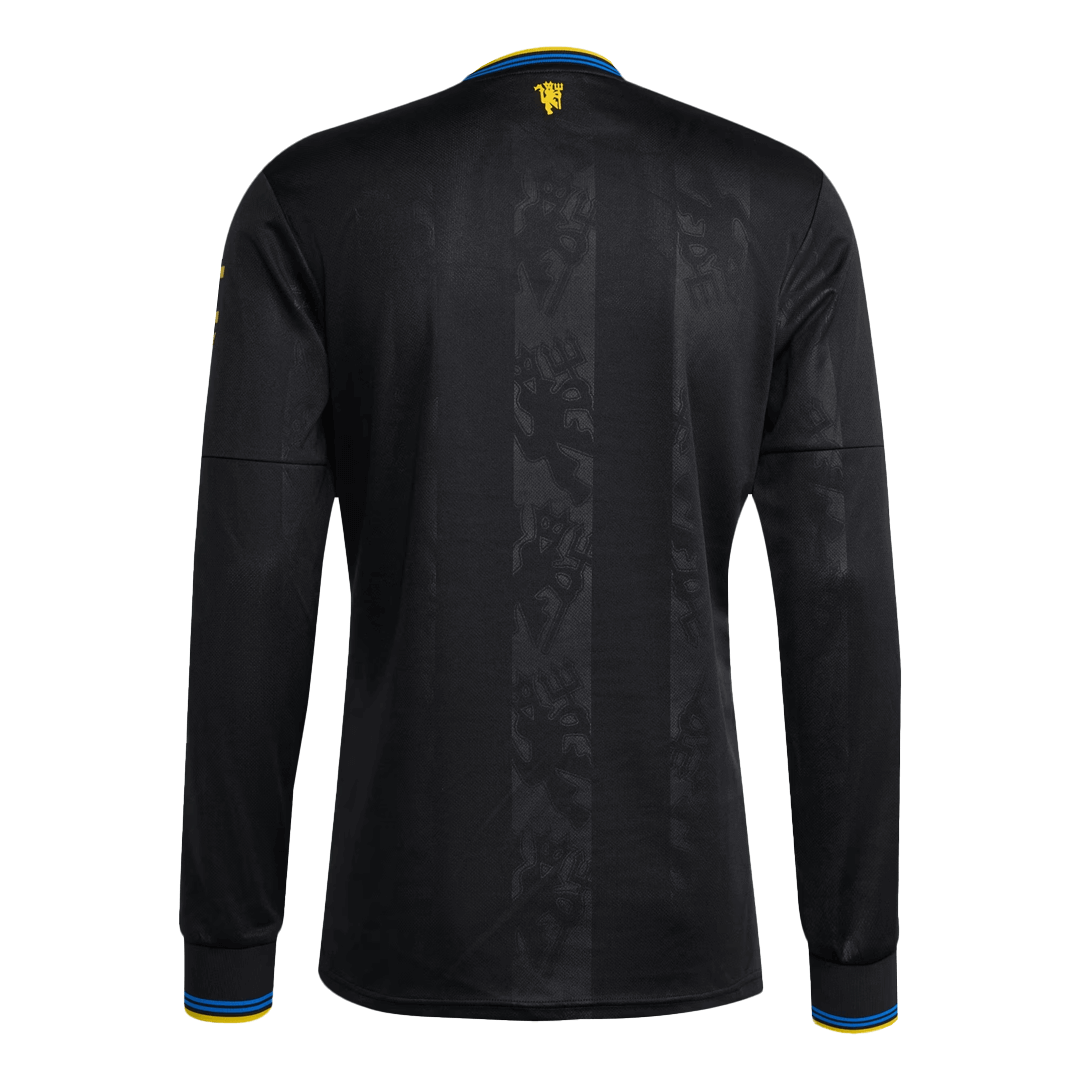 Manchester United Fora Terceira Manga comprida Camisa 2025/26 Preto