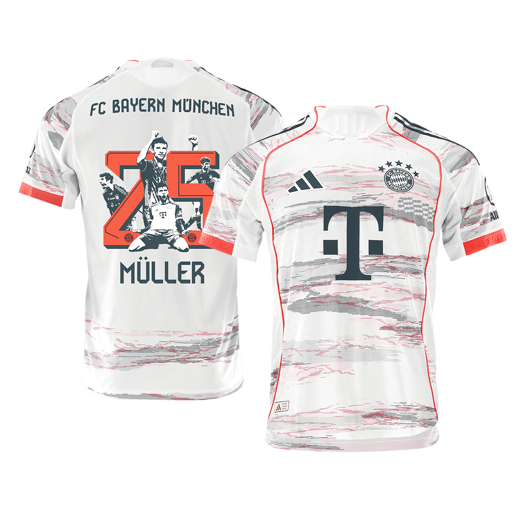 Camisola de futebol autêntica MULLER Special #25 do Bayern de Munique, camisola alternativa 2025/26