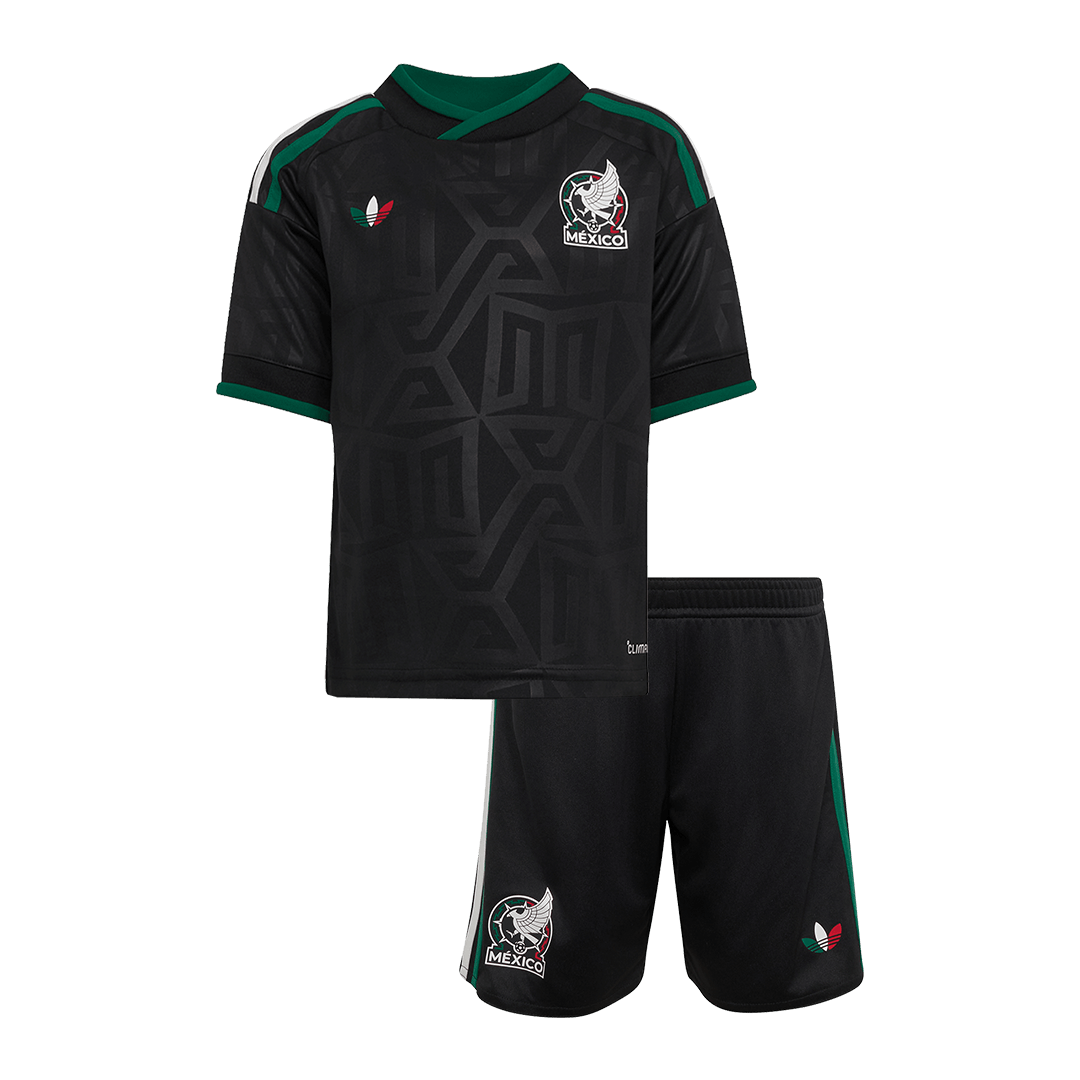 Mexico Infantil Terceira Copa do Mundo Futebol Camisa 2026 Preto - camisola de futebol para adeptos em