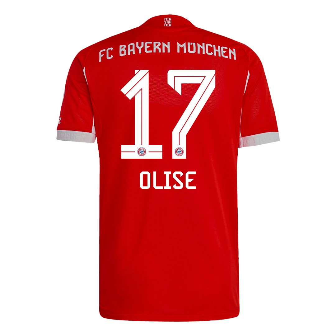 Autêntico OLISE #17 Bayern Munich Casa Futebol Camisas 2025/26 Vermelho