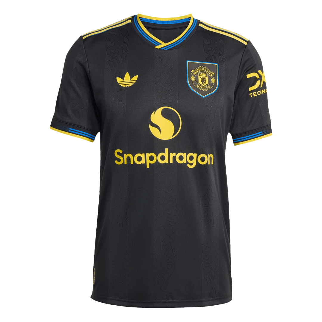 Autêntico Manchester United Fora Terceira Futebol Camisas 2025/26 Preto