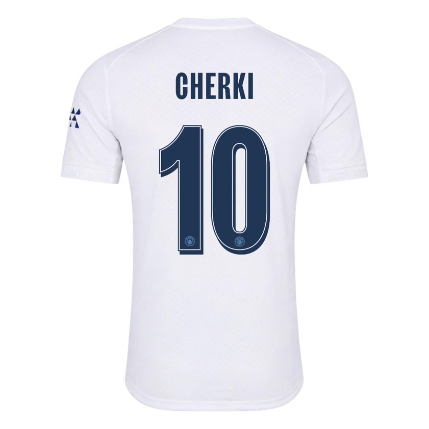 Versão do Jogador CHERKI #10 Manchester City Terceira Futebol Camisas 2026/27 Branco - UCL