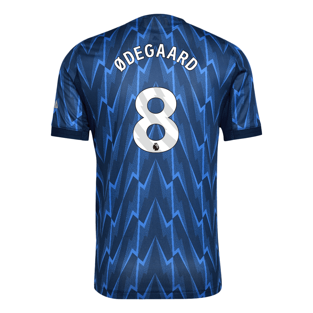 Autêntico ØDEGAARD #8 Arsenal Fora Futebol Camisas 2025/26 Azul