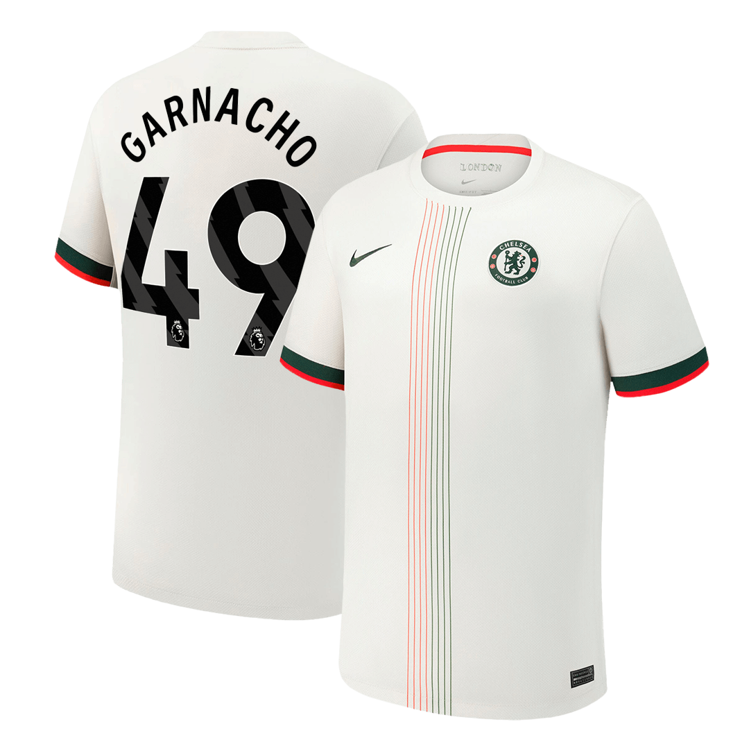 GARNACHO #49 Chelsea Fora Camisa 2025/26 Branco