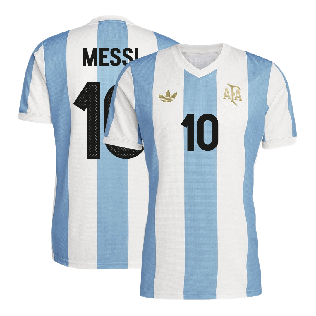 Camisola de futebol MESSI #10 Argentina personalizada 2024 50th aniversário