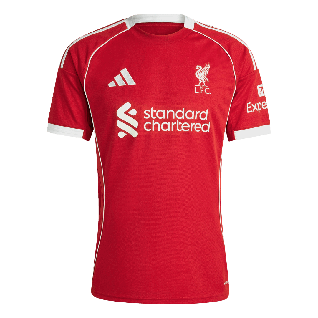 KERKEZ #6 Liverpool Casa Camisa 2025/26 Vermelho