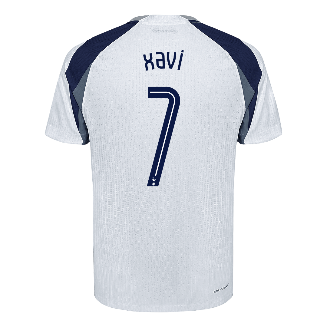 Autêntico XAVI #7 Tottenham Hotspur Casa UCL Futebol Camisas 2025/26 Branco - UCL