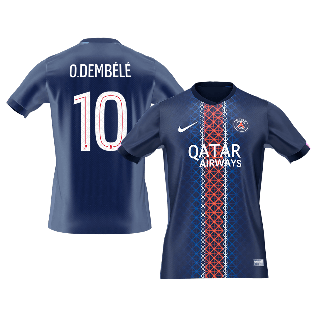 O.DEMBÉLÉ #10 PSG Casa Futebol Camisas 2025/26 Marinha