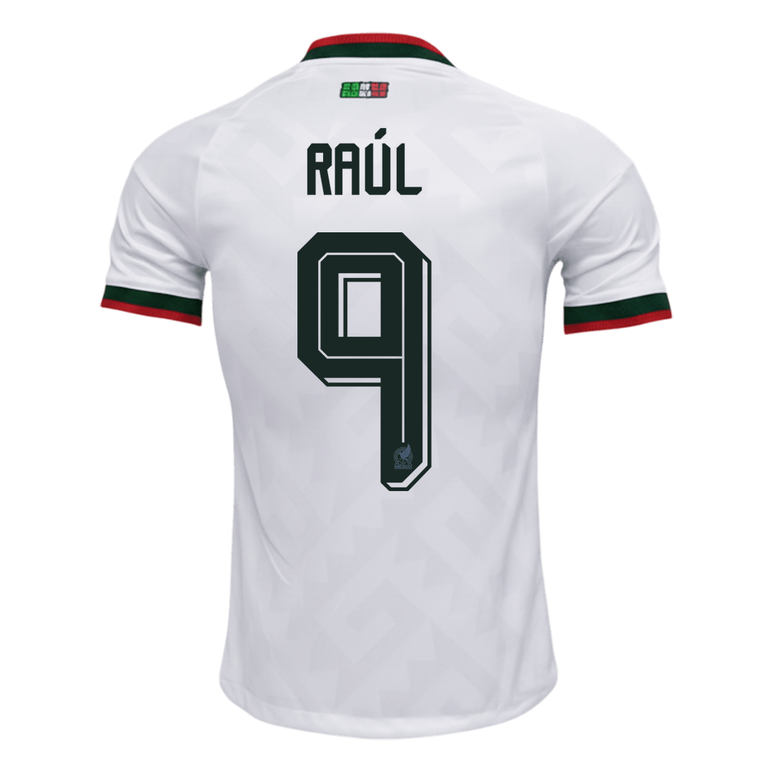 Versão do Jogador RAÚL #9 Mexico Fora Copa do Mundo Futebol Camisas 2026 Branco