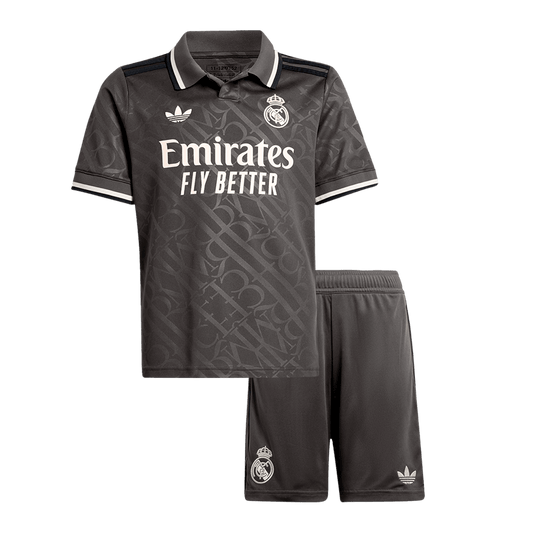 Kid's Real Madrid Third Away Football Shirt Kit (Shirt+Shorts) 2024/25 Football Kit UK