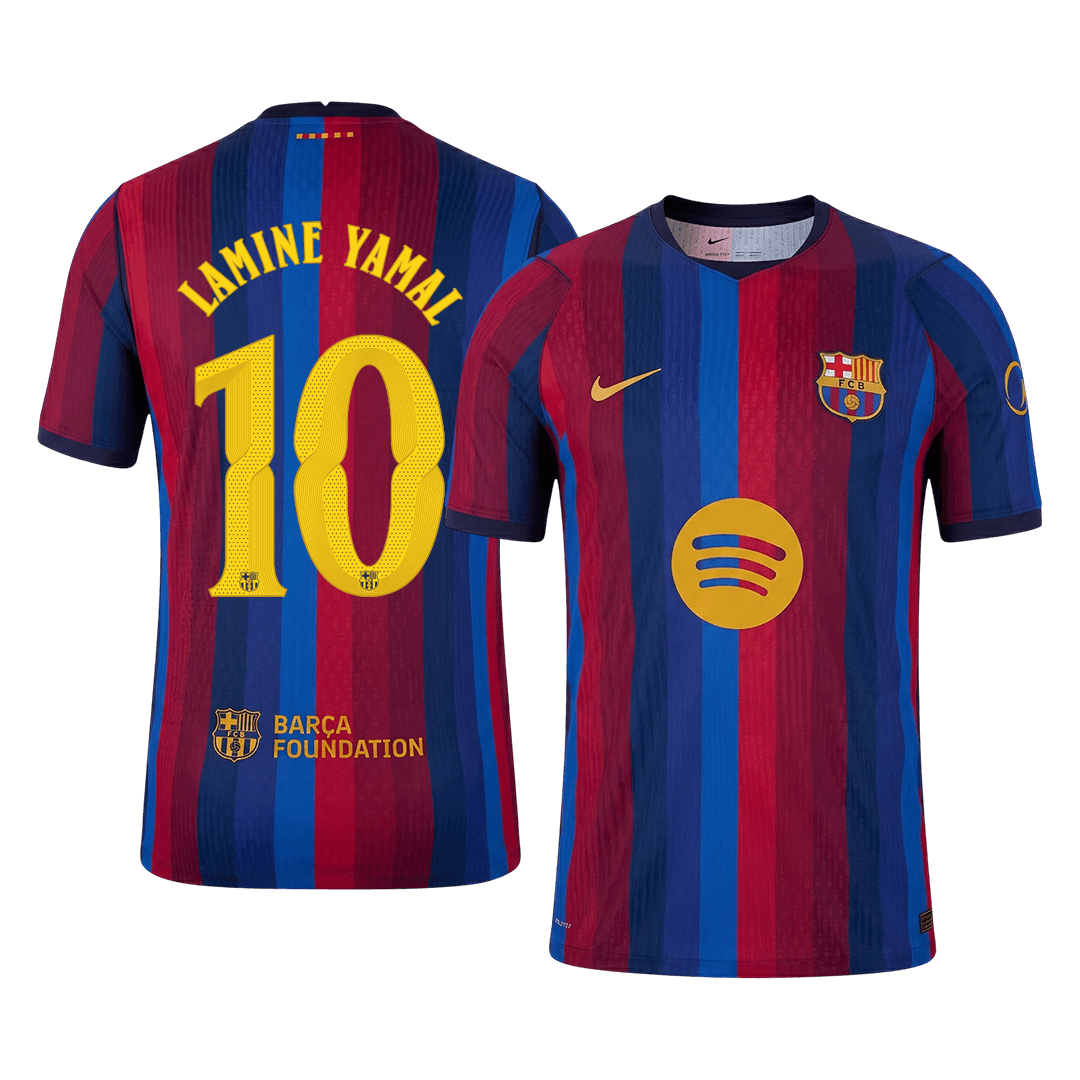 Versão do Jogador LAMINE YAMAL #10 Barcelona Casa Futebol Camisas 2026/27 - UCL