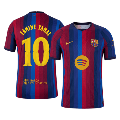 Versão do Jogador LAMINE YAMAL #10 Barcelona Casa Futebol Camisas 2026/27 - UCL
