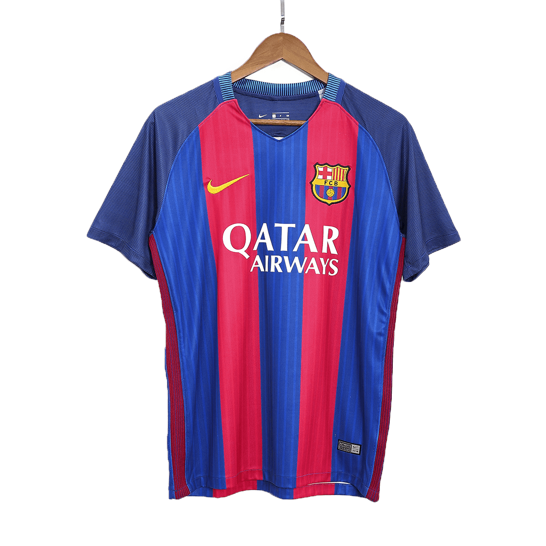 Retrô MESSI #10 Barcelona Casa Camisa 2016/17 Vermelho&Azul