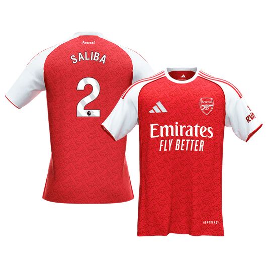 【Super Qualidade】SALIBA #2 Arsenal
 Casa Futebol Camisa 2025/26 Vermelho