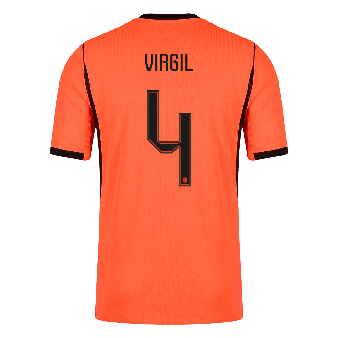 Versão do Jogador VIRGIL #4 Netherlands Casa Copa do Mundo Futebol Camisas 2026 Laranja