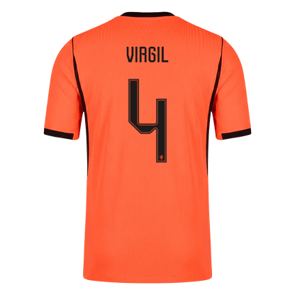Versão do Jogador VIRGIL #4 Netherlands Casa Copa do Mundo Futebol Camisas 2026 Laranja