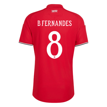 Versão do Jogador B. FERNANDES #8 Manchester United Casa Futebol Camisas 2026/27 Vermelho - UCL