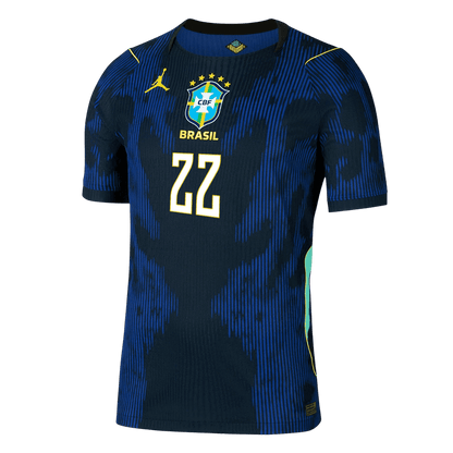 Versão do Jogador JOÃO PEDRO #22 Brazil Fora Copa do Mundo Futebol Camisas 2026 Marinha