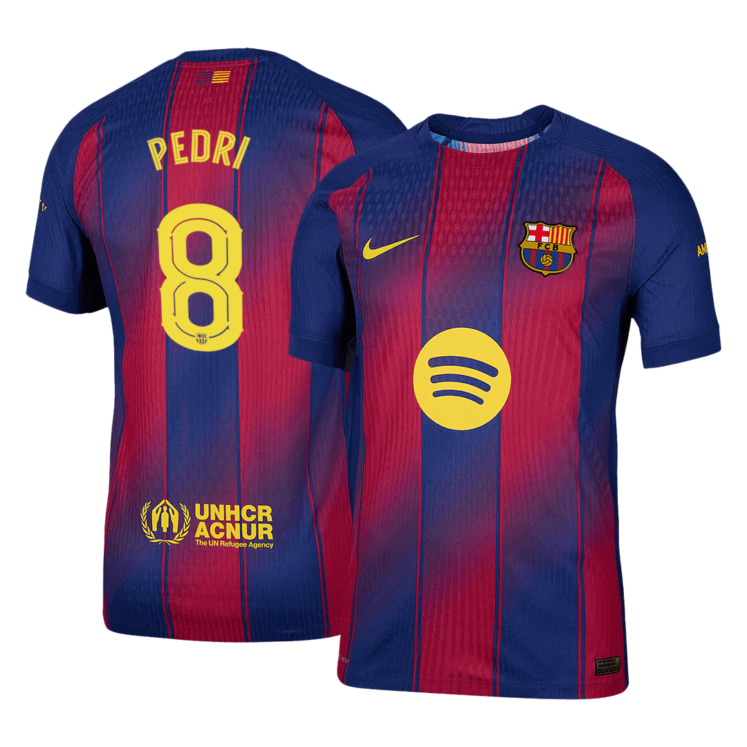 Autêntico PEDRI #8 Barcelona Casa UCL Futebol Camisas 2025/26