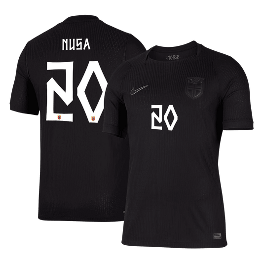 Versão do Jogador NUSA #20 Norway Fora Copa do Mundo Futebol Camisas 2026 Preto