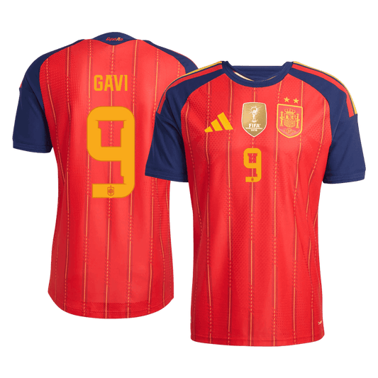 Versão do Jogador GAVI #9 Spain Casa Copa do Mundo Futebol Camisas 2026 Vermelho