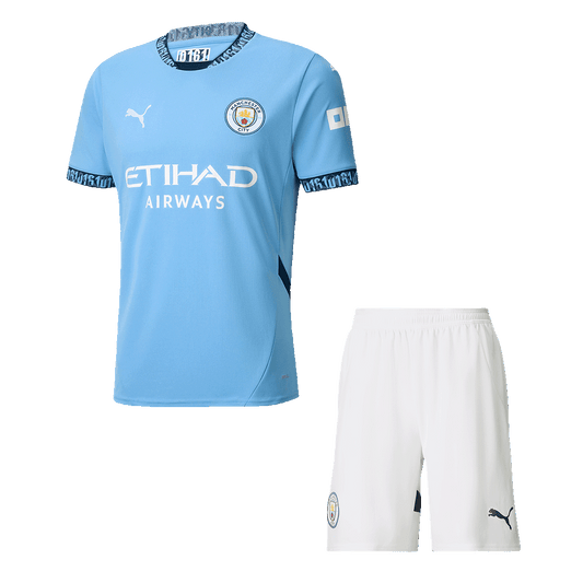 Manchester City Home Football Shirt Kit(Shirt+Shorts) 2024/25 Football Kit UK