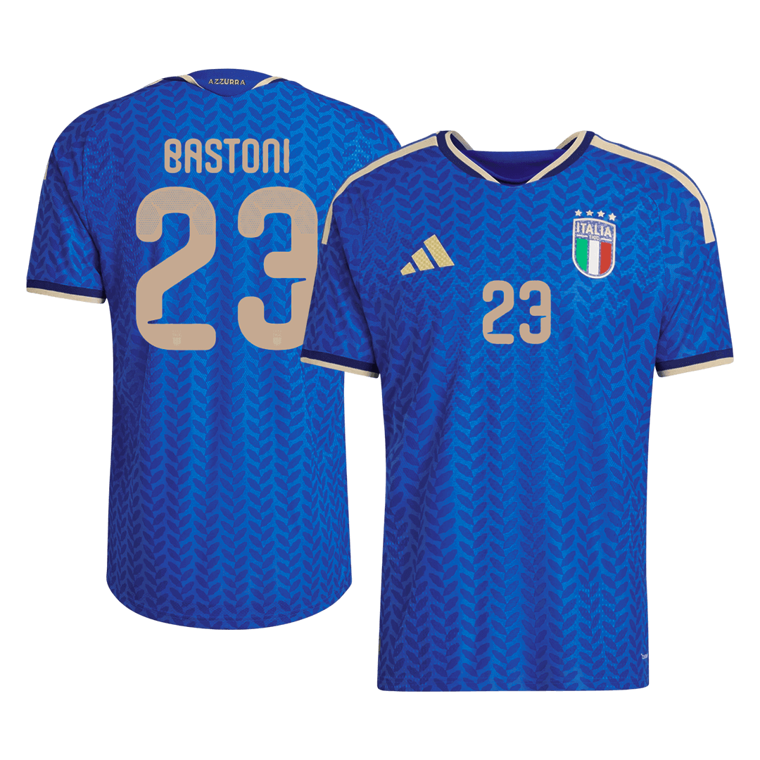 Versão do Jogador BASTONI #23 Italy Casa World Cup Futebol Camisas 2026 Azul
