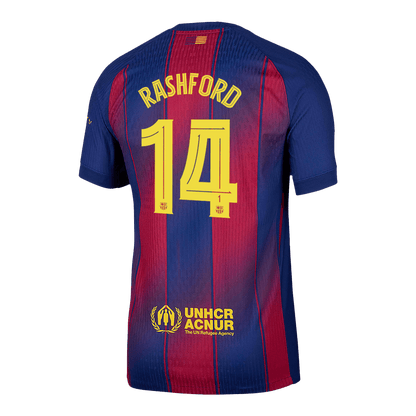 Autêntico RASHFORD #14 Barcelona Casa UCL Futebol Camisas 2025/26