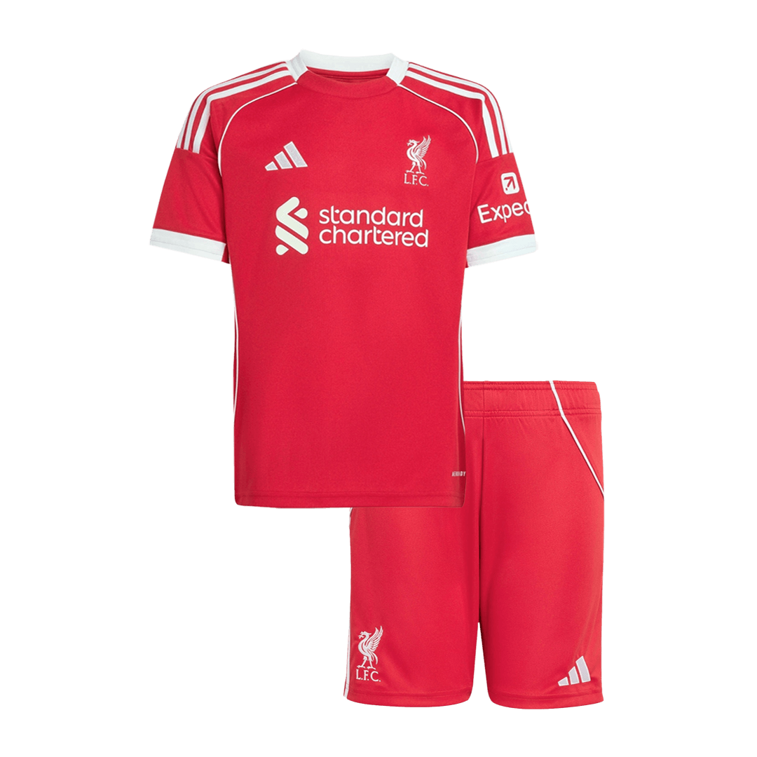 Liverpool Infantil 
 Casa Futebol Camisa Conjunto (Camisa+Shorts) 2025/26 Vermelho