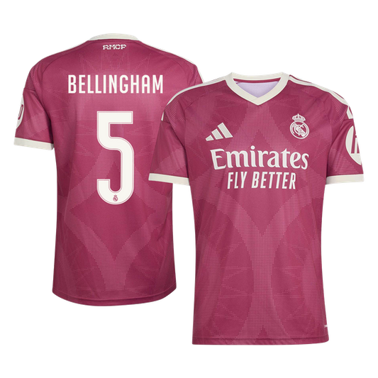 BELLINGHAM #5 Real Madrid Terceira Camisa 2026/27 Vermelho