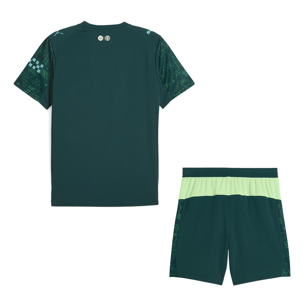 Manchester City 
 Quarta Camisa Conjunto(Camisa+Calções) 2025/26 Verde