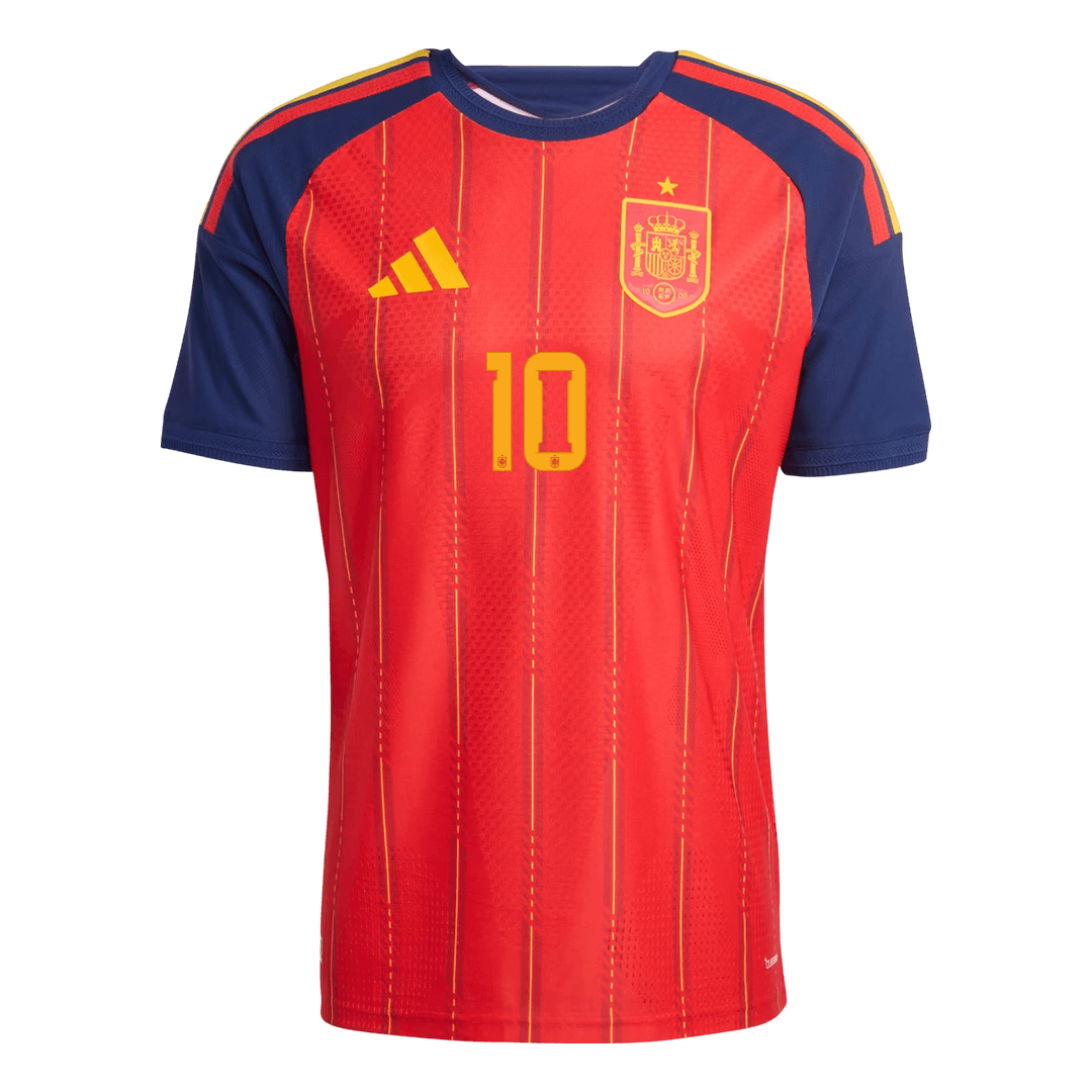 Versão do Jogador OLMO #10 Spain Casa Copa do Mundo Futebol Camisas 2026 Vermelho