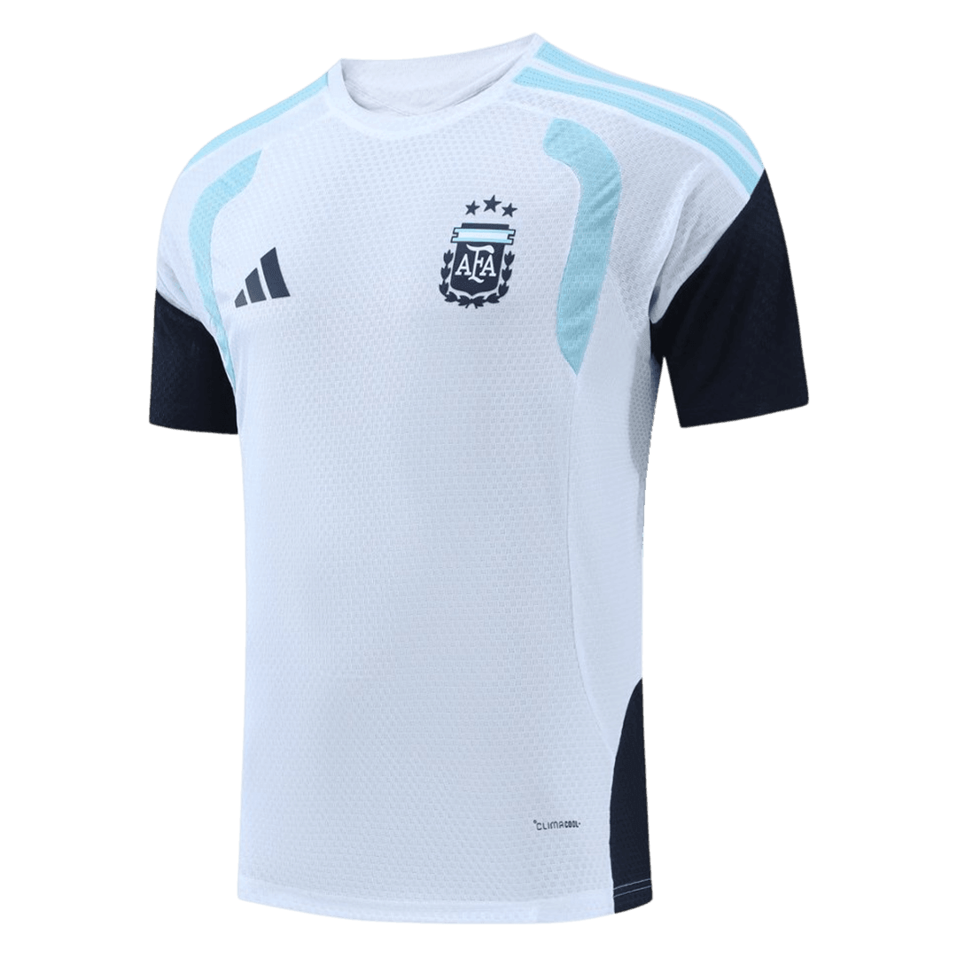 Versão Do Jogador Argentina Copa do Mundo Camisa Conjunto(Camisa+Calções) 2026 Branco
