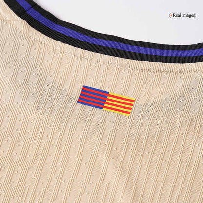 Autêntico LAMINE YAMAL #10 Barcelona Fora UCL Futebol Camisas 2025/26 Amarelo - UCL