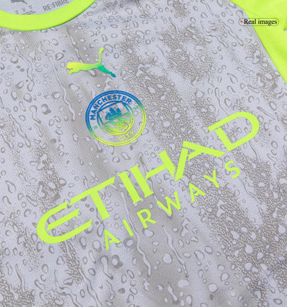 Manchester City Infantil 
 Terceira Conjunto (Camisa+Shorts+Meias) 2025/26 Cinza