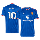 Versão do Jogador CUNHA #10 Manchester United Fora Futebol Camisas 2026/27 Azul