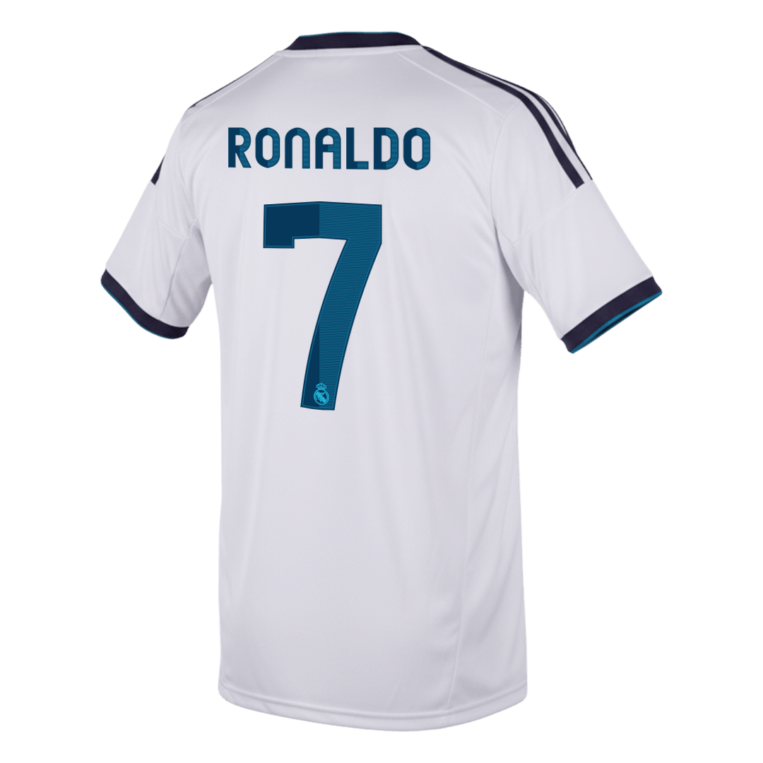 Retrô RONALDO #7 Real Madrid Casa Camisa 2012/13 Branco