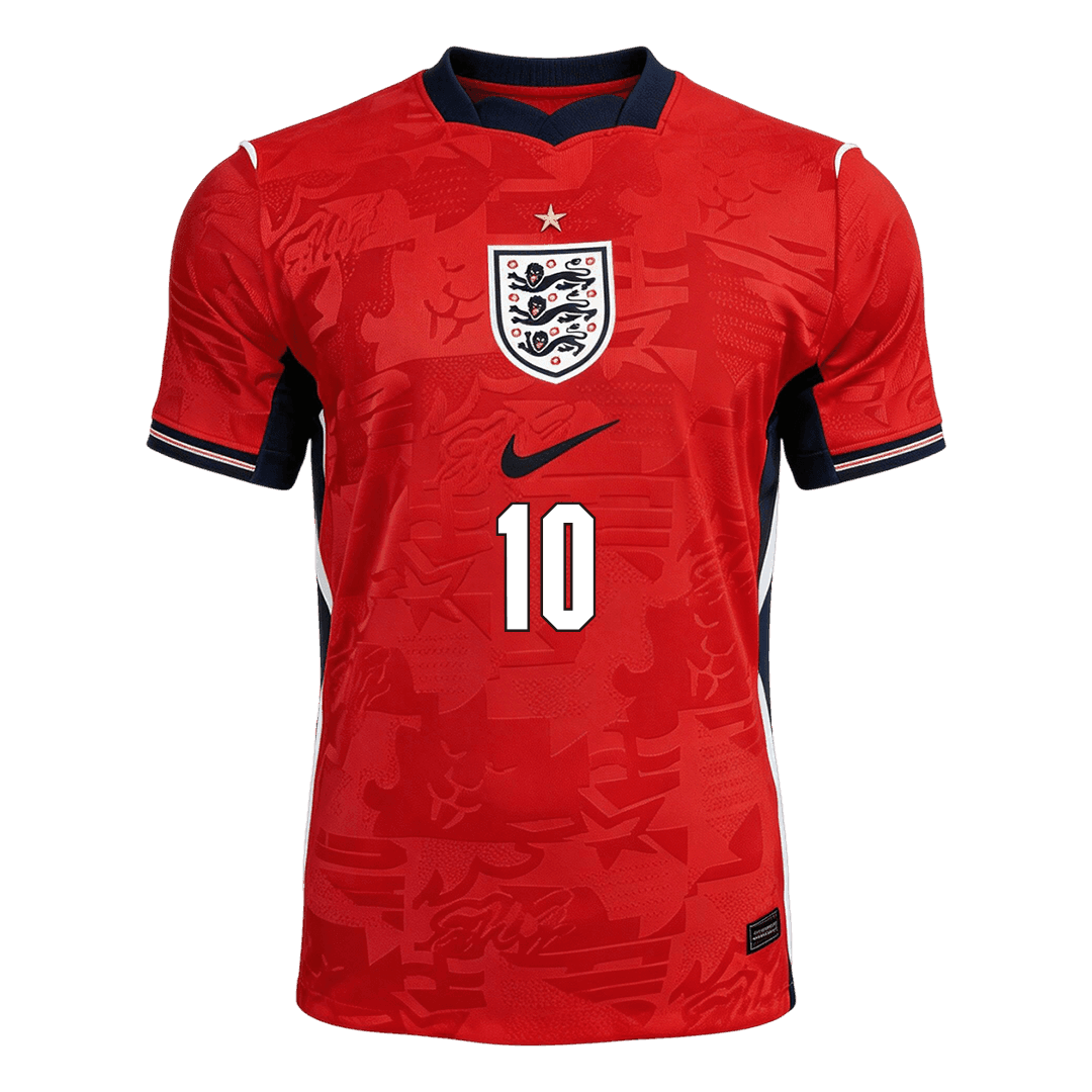 Versão do Jogador BELLINGHAM #10 England Fora Copa do Mundo Futebol Camisas 2026 Vermelho