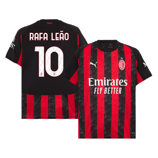 RAFA LEÃO #10 AC Milan Casa Camisa 2025/26-Vermelho & Preto