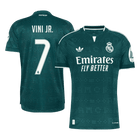 Versão do Jogador VINI JR. #7 Real Madrid Fora Futebol Camisas 2026/27 Verde