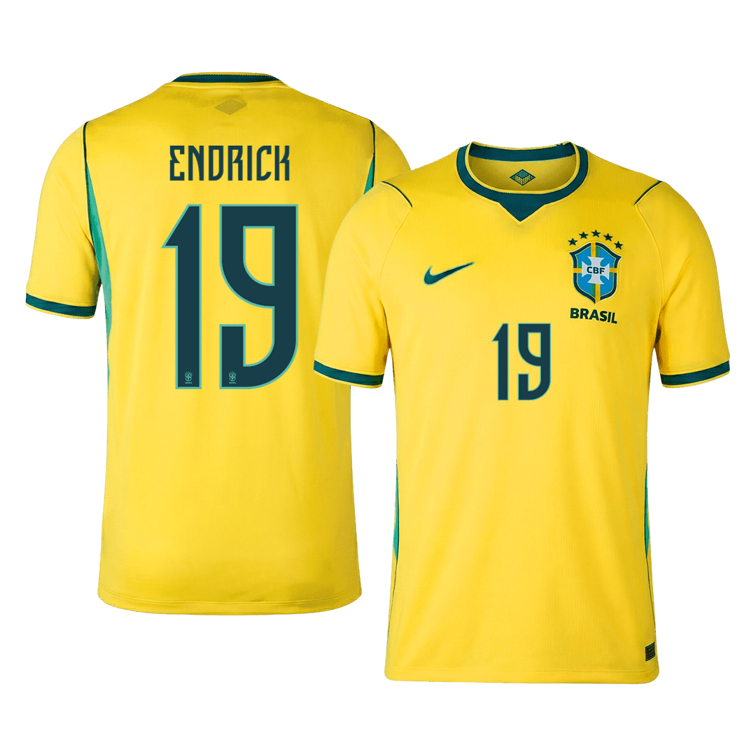 ENDRICK #19 Brazil Casa Copa do Mundo Camisa 2026 Amarelo