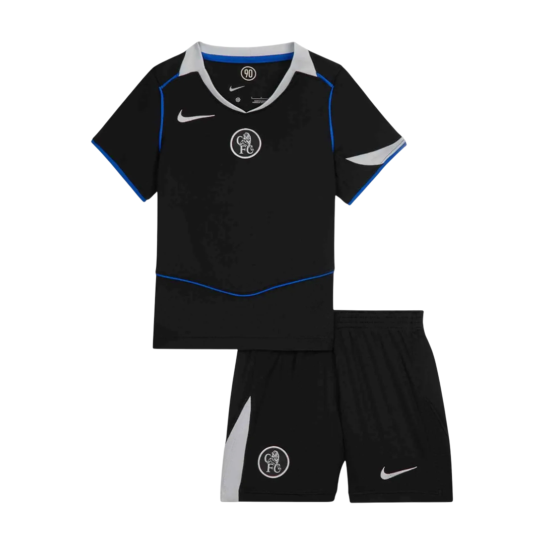 Chelsea Infantil 
 Terceira Futebol Camisa Conjunto (Camisa+Shorts) 2025/26 Preto