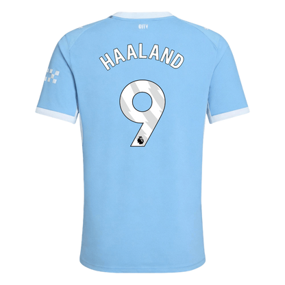 Versão do Jogador HAALAND #9 Manchester City Casa Futebol Camisas 2026/27 Azul