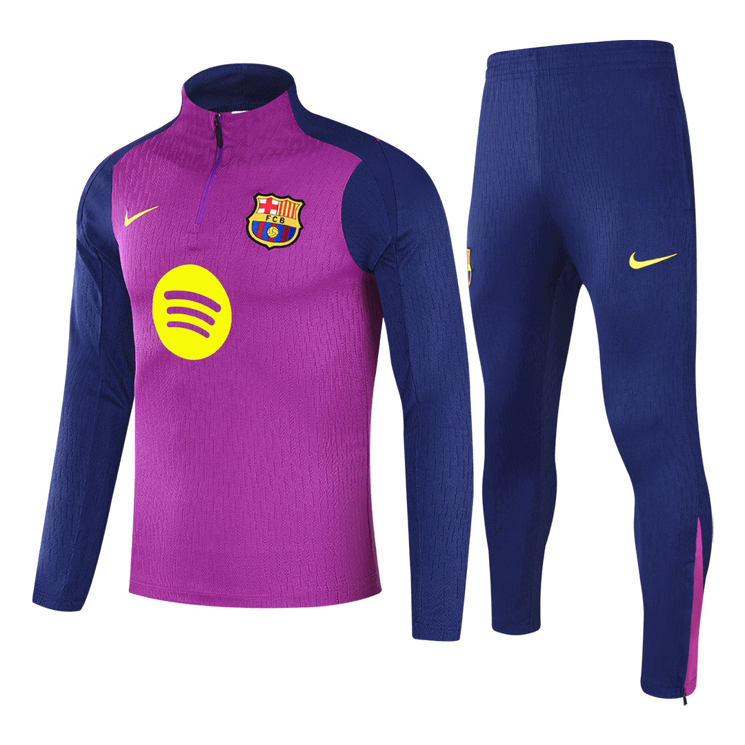 Barcelona Zíper Moletom Conjunto (Top+Calças) 2025/26 Roxo