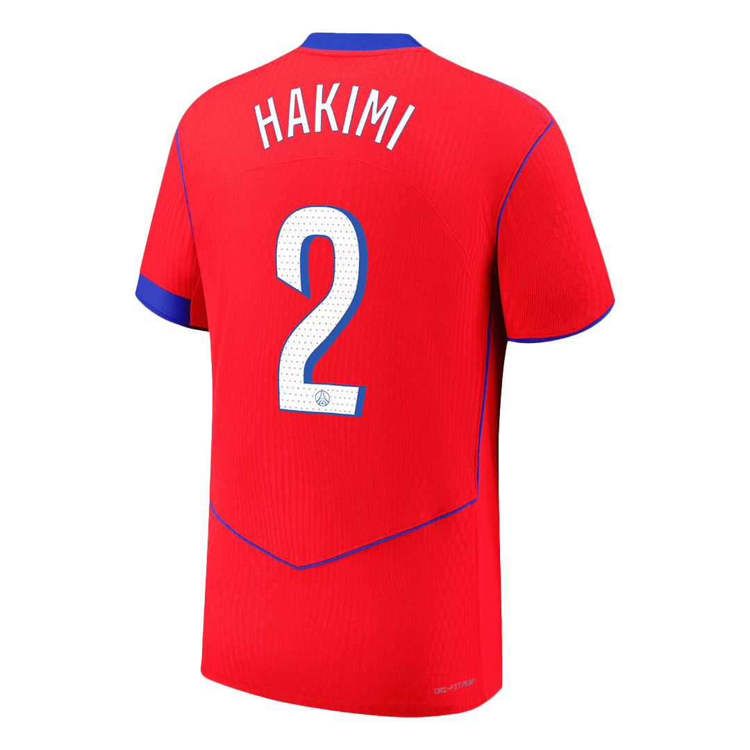 Jogador HAKIMI #2 PSG Terceira Futebol Camisas 2025/26 Vermelho