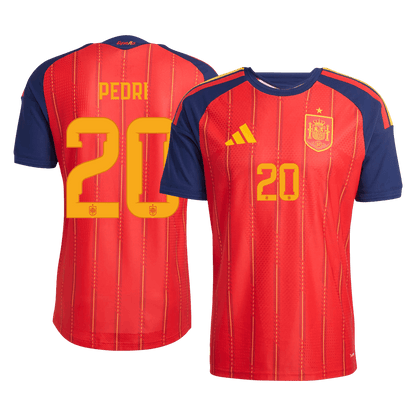 Versão do Jogador PEDRI #20 Spain Casa Copa do Mundo Futebol Camisas 2026 Vermelho