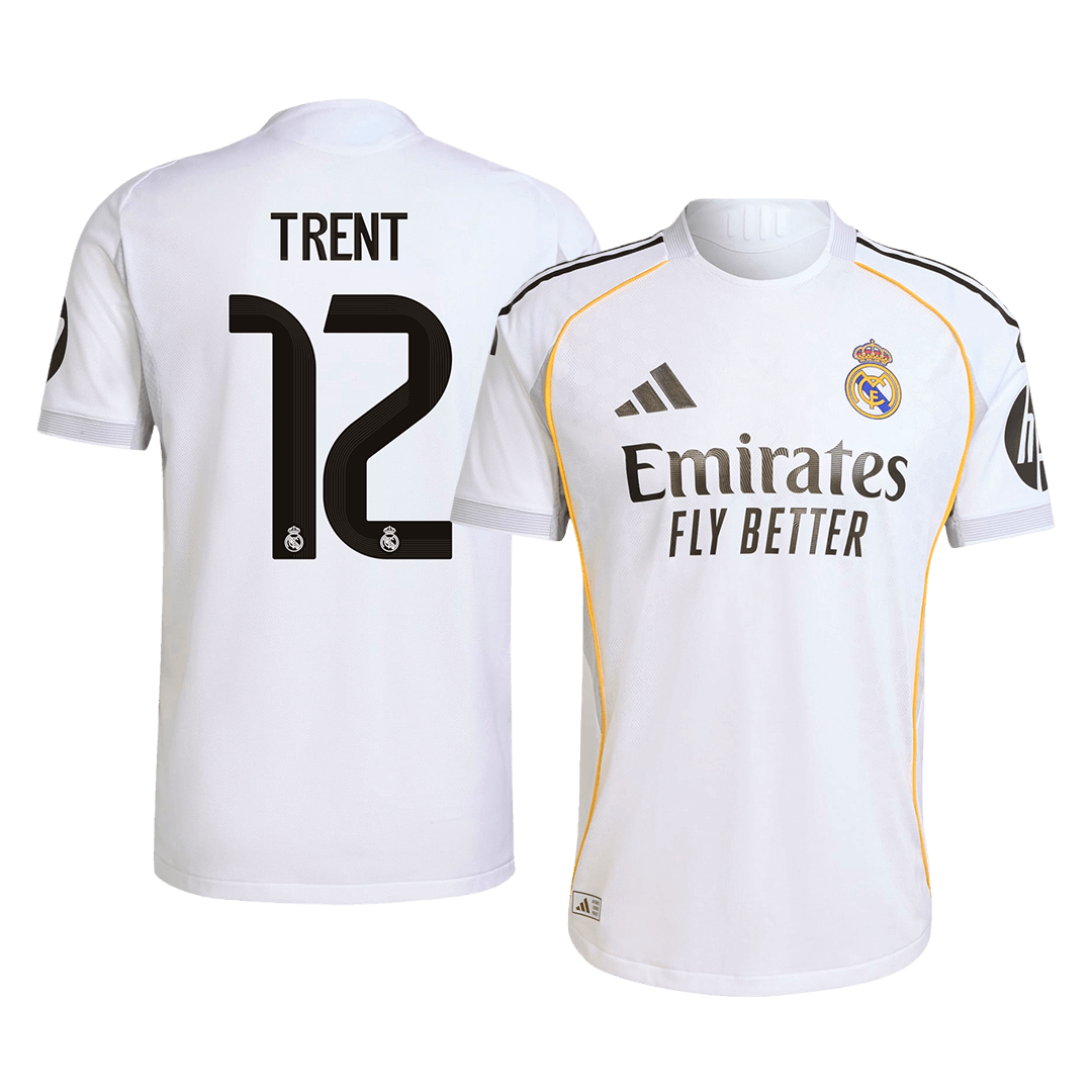 Autêntico TRENT #12 Real Madrid Casa Futebol Camisas 2025/26 Branco