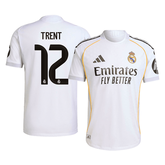 Autêntico TRENT #12 Real Madrid Casa Futebol Camisas 2025/26 Branco