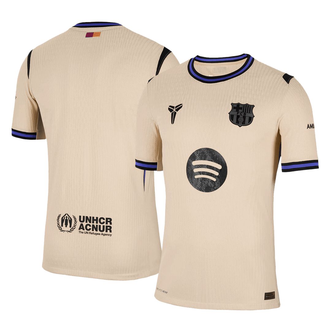 Autêntico Barcelona Fora Futebol Camisas 2025/26 Amarelo