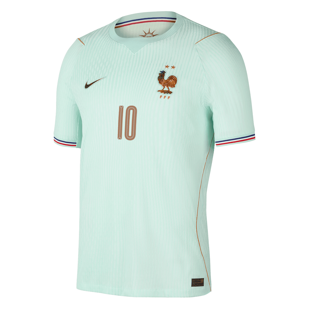 Versão do Jogador MBAPPE #10 France Fora Copa do Mundo Futebol Camisas 2026 Verde